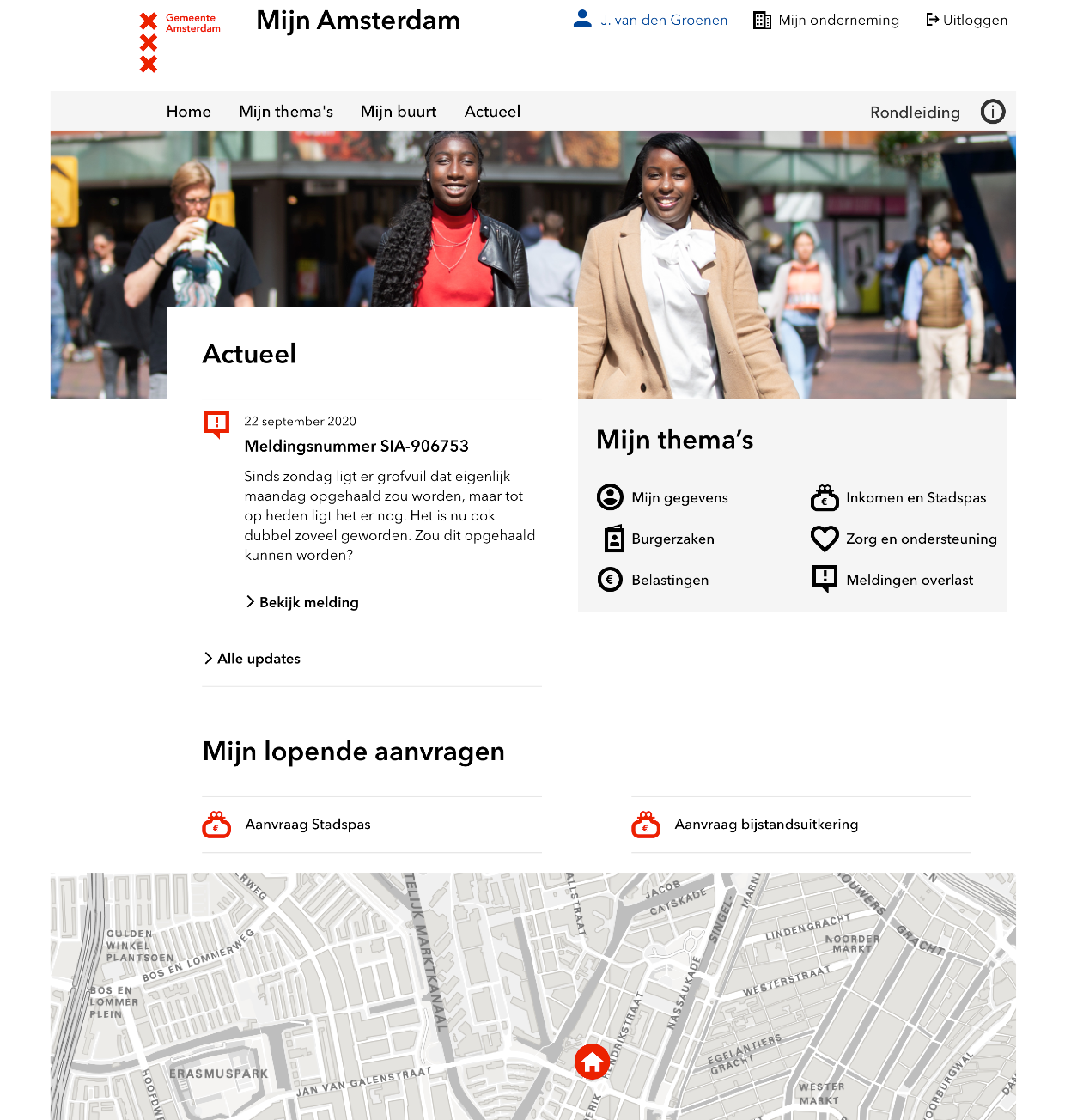 Screenshot of Mijn Amsterdam
